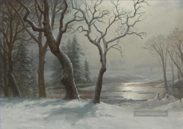 Landschaft im Schnee Werke - WINTER IN YOSEMITE Amerikaner Albert Bierstadt Schneelandschaft